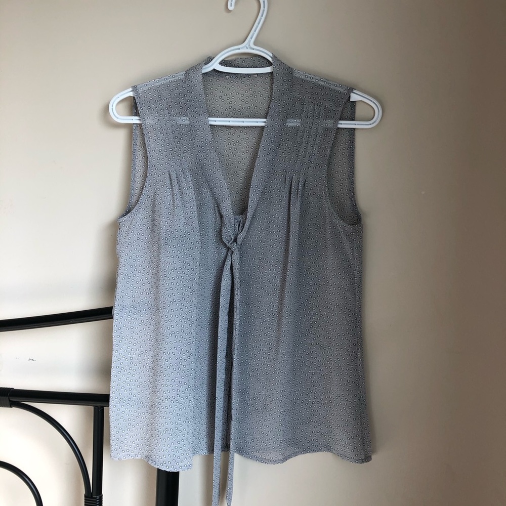 beautiful tie neck patterned blouse